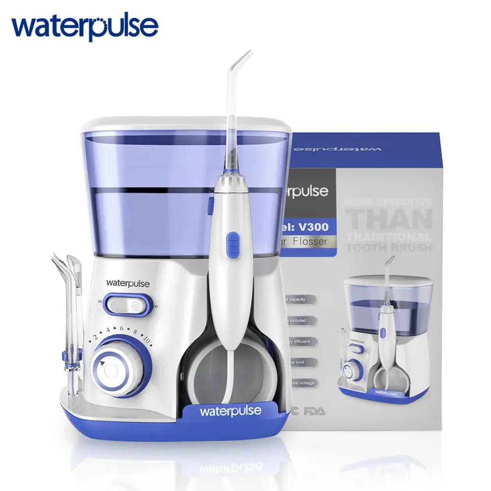 Storazone Waterpulse V300G Oral Irrigator 5pcs Tips Dental Water Flosser Electric Cleaner 800ml Oral Hygiene Dental Flosser For Oral Care