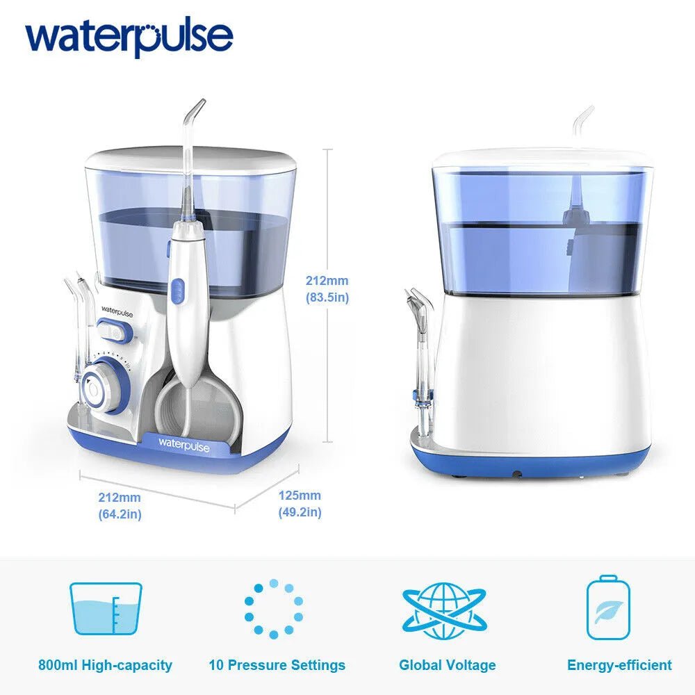 Storazone Waterpulse V300G Oral Irrigator 5pcs Tips Dental Water Flosser Electric Cleaner 800ml Oral Hygiene Dental Flosser For Oral Care