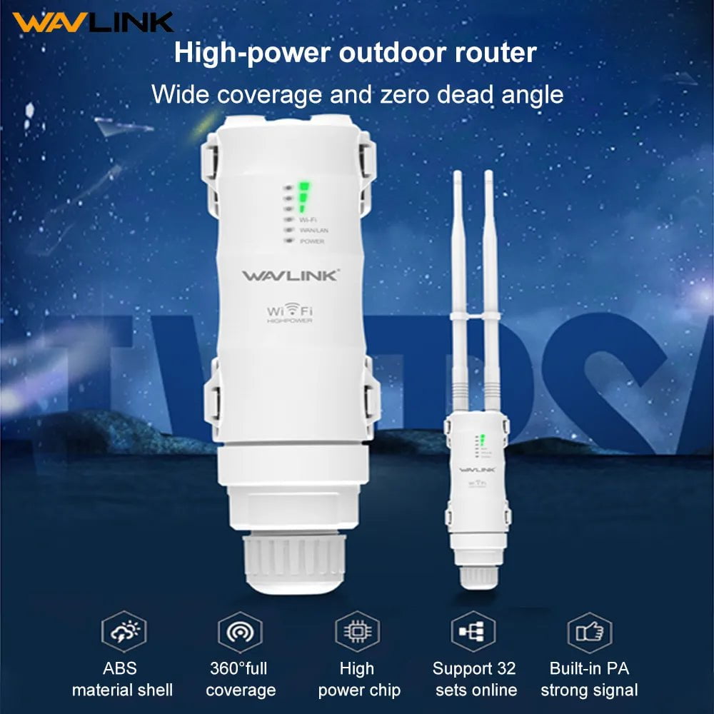 Storazone Wavlink High Power AC1200/600/300 Outdoor Wireless WiFi Repeater AP/WiFi Router Dual Dand 2.4G+5Ghz Long Range Extender POE