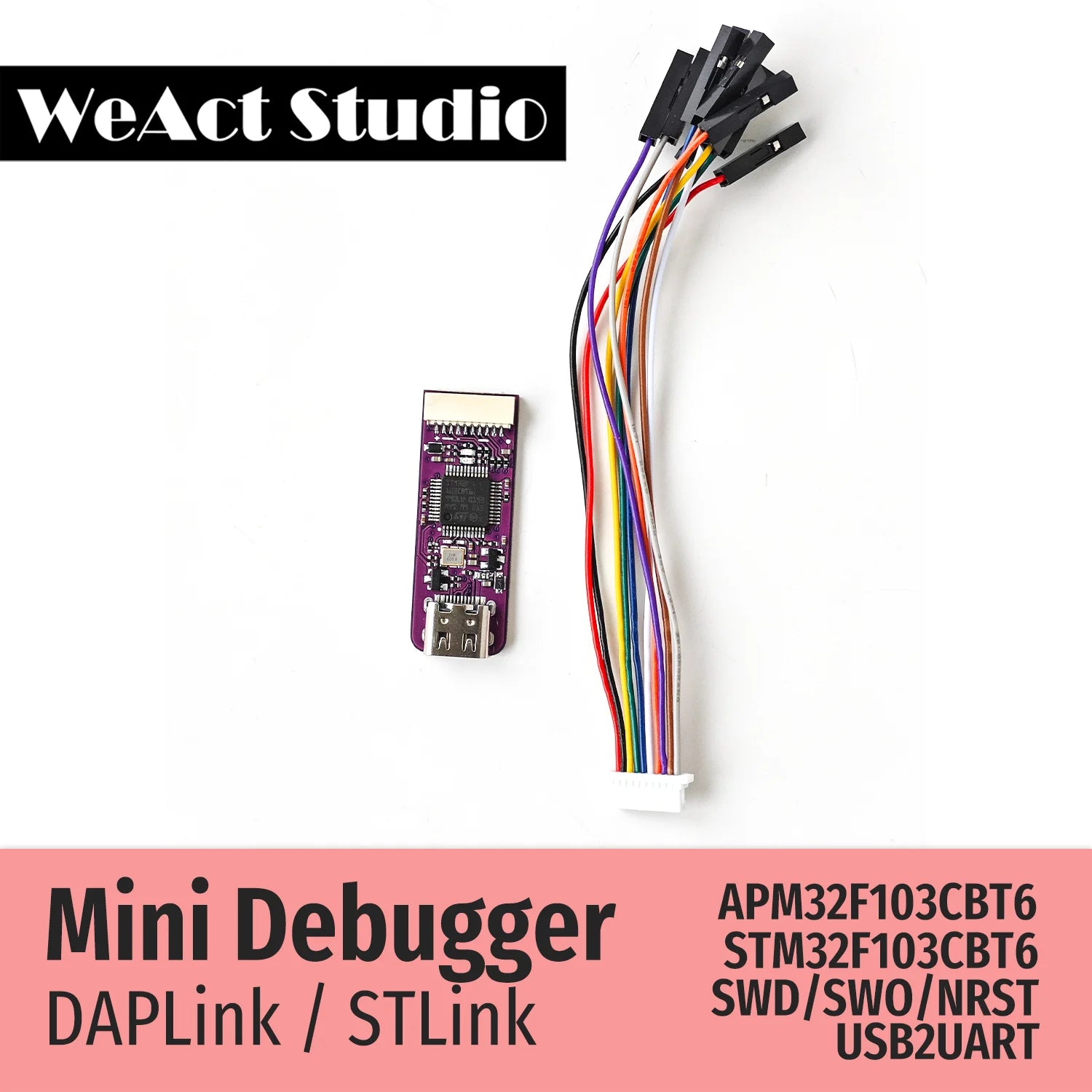 Storazone WeAct Mini Debugger DAPLink STLink V2.1 SWD SWO USB To Uart Module