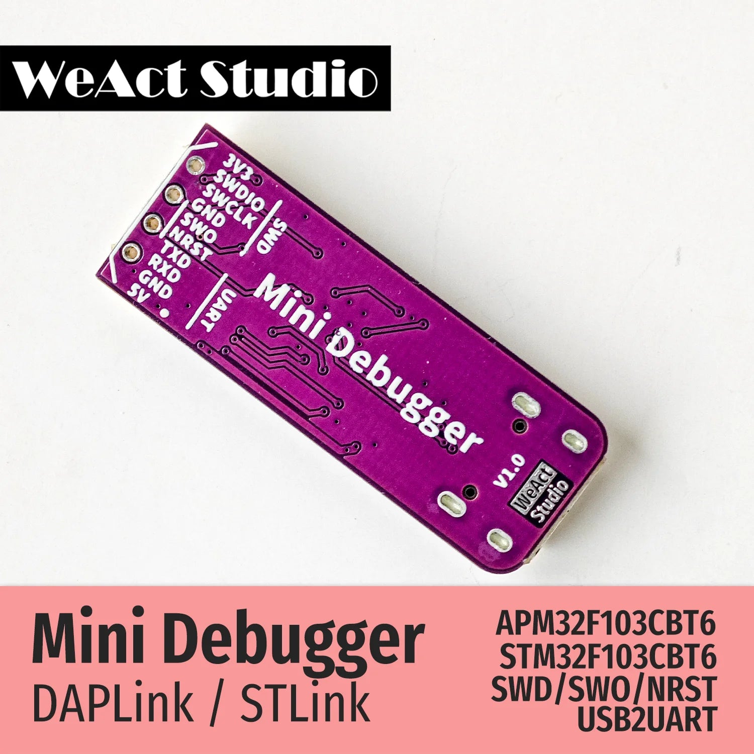 Storazone WeAct Mini Debugger DAPLink STLink V2.1 SWD SWO USB To Uart Module