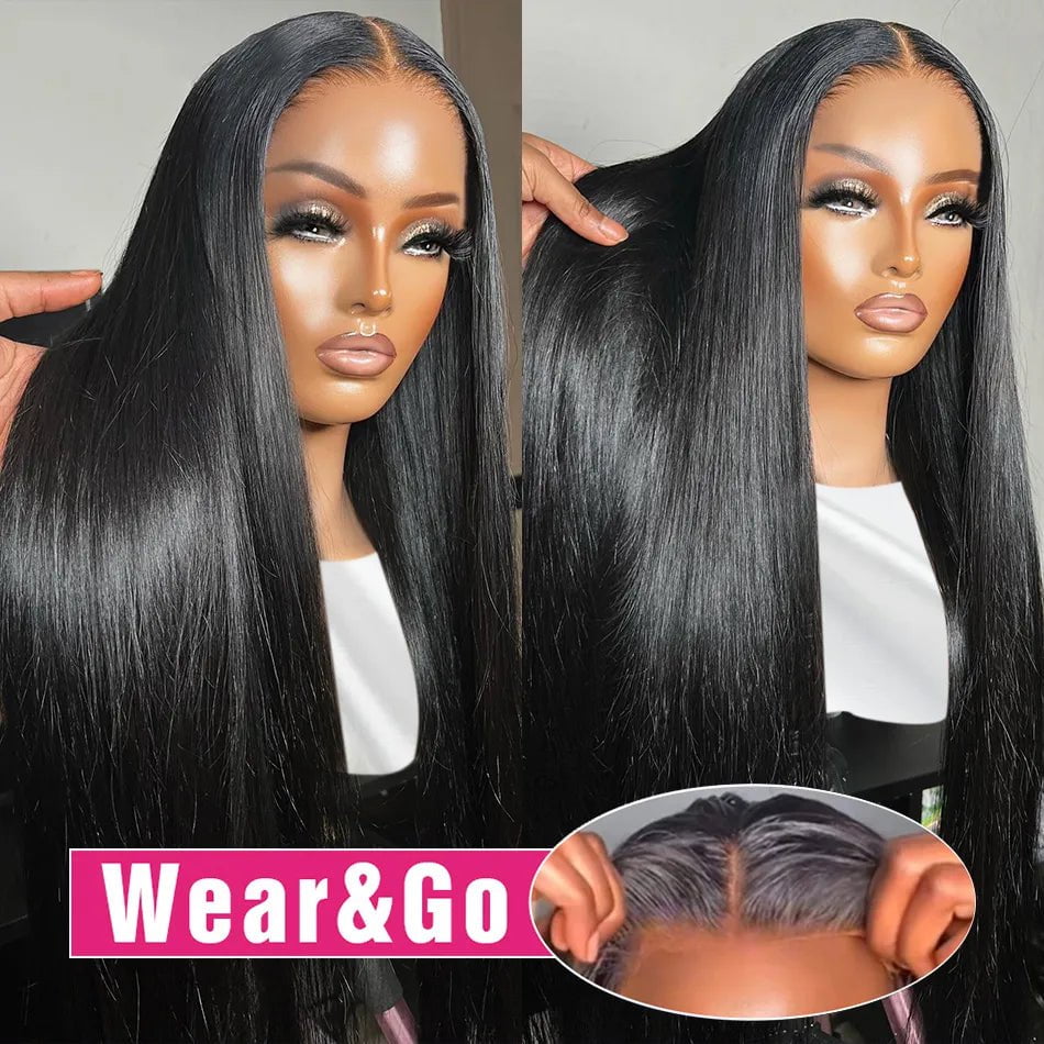 Storazone Wear Go Glueless Wig 30 34 Inch Bone Straight 13x6 HD Lace Frontal Wig Human Hair Pre plucked 6x4 Transparent HD Lace Front Wig