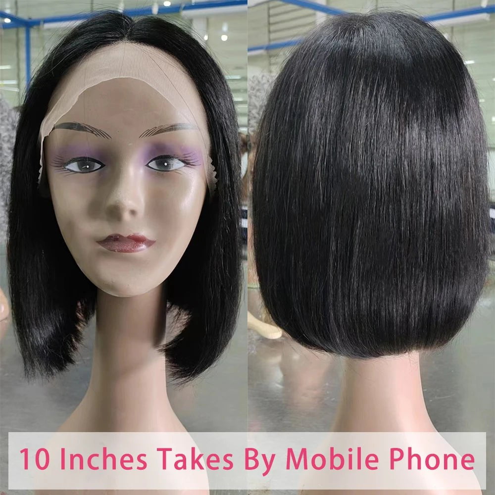 Storazone Wear Go Glueless Wig Lace Front Human Hair Wigs For Women 8-18 Inch Brazilian Straight Short Bob 13X4  Lace Frontal Real Wig