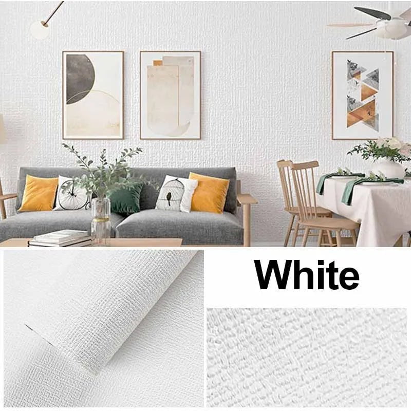 Storazone White / 0.5x6M / CHINA Vermeyen 3D Wall Sticker Wallpaper Self-Adhesive Waterproof Wall Covering Panel for Living Room Bedroom Bathroom Home Decoration