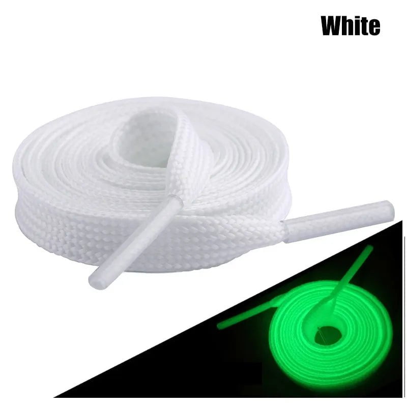 Storazone White / 120CM / CHINA 1 Pair Luminous Shoelaces for Kid Sneakers Men Women Sports Shoes Laces Glow In The Dark Night Shoestrings Reflective Shoelaces