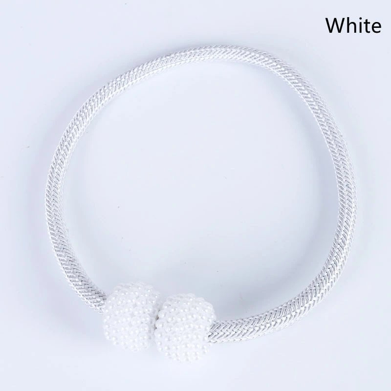 Storazone White / 1PC 2PCS Pearl Magnetic Curtain Clip Curtain Holders Tie Back Buckle Clips Hanging Ball Buckle Tie Back Curtain Decor Accessories