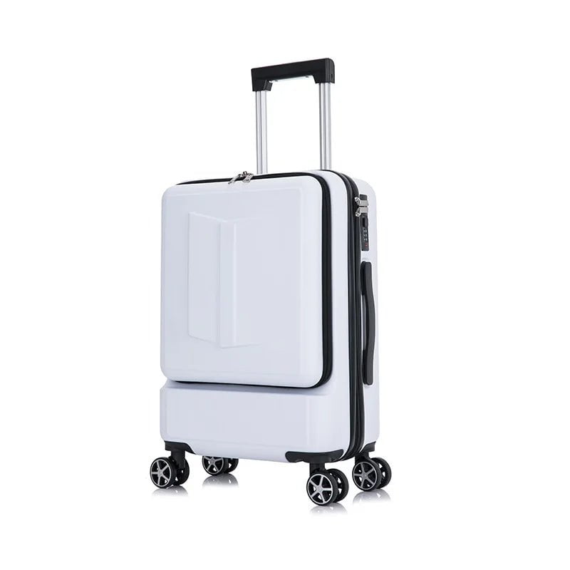 Storazone white / 20" Letrend New Business 24 Inch Front Pocket Rolling Luggage Trolley Password Box 20' Boarding Suitcase Women Travel Bag Trunk