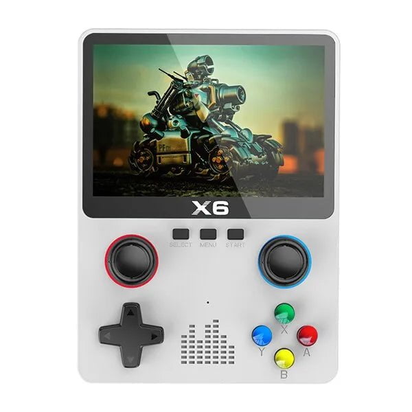 Storazone WHITE 2023 New X6 3.5Inch IPS Screen Handheld Game Player Dual Joystick 11 Simulators GBA Video Game Console for Kids Gifts