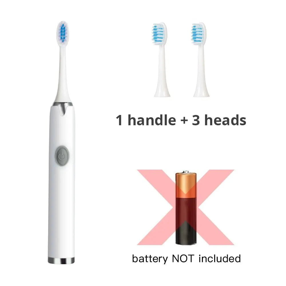 Storazone White 3 Bruch head Tongwode Sonic Electric Toothbrush IPX7 Waterproof Adult Couple Home Use Soft Bristle Replaceable With 6 Tooth Brush Heads