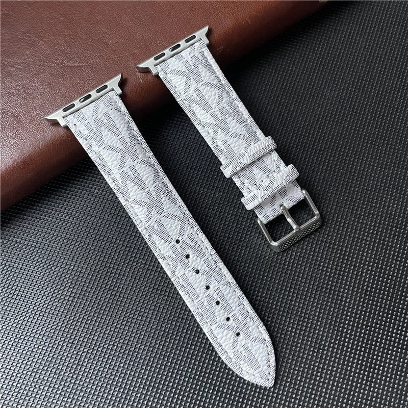Storazone White / 38mm 40mm 41mm Classic Leather Strap for apple watch band 44mm 45mm 49mm 38mm 42mm 40mm 41mm Designer Retro Bracelet iwatch Ultra 8 7 6 5 band