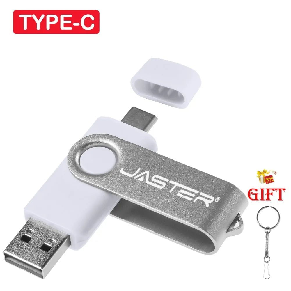 Storazone White / 4GB JASTER Red Rotatable USB Flash Drive 128GB Free Custom Logo 2.0TYPE-C USB Stick 64GB 32GB 16GB 8GB Creative Gift Pen Drive 4GB