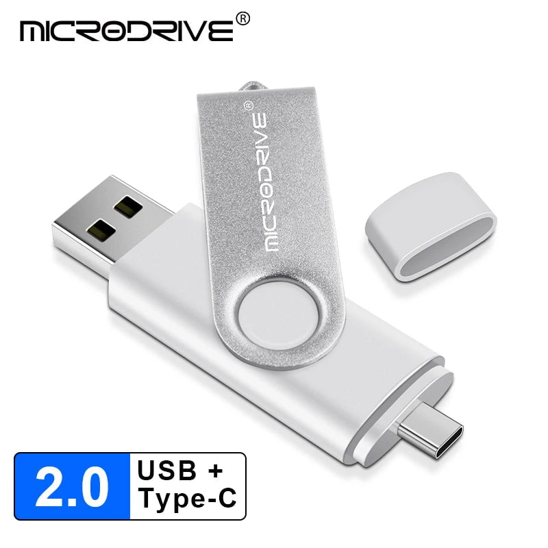 Storazone white / 4GB Multifunctional OTG 2 IN 1 type-c USB Flash Drive pendrive 128GB cle usb флэш-накопител stick 32/64 GB Pen Drive for phone