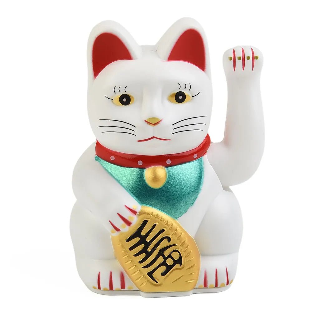 Storazone White 5inch Electric Waving Arm Lucky Cat Cashier New Store Opening Gift Chinese Cat Decoration