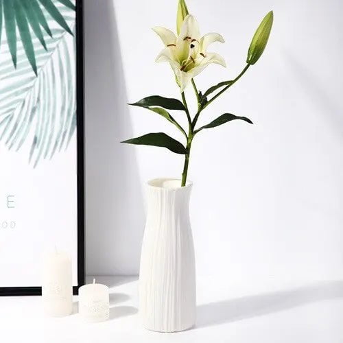 Storazone White-A-S 1pc Nordic Plastic Vase Simple Small Fresh Flower Pot Storage Bottle for Flowers Living Room Modern Home Decorations Ornaments
