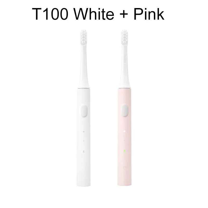 Storazone White add Pink / CHINA XIAOMI MIJIA T100 Sonic Electric Toothbrush Cordless USB Rechargeable Toothbrush Waterproof Ultrasonic Automatic Tooth Brush