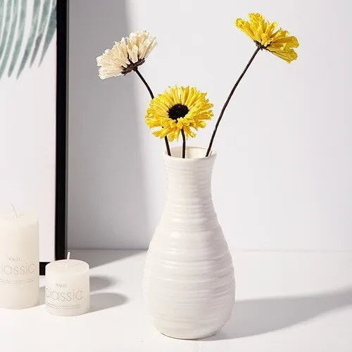 Storazone White-B 1pc Nordic Plastic Vase Simple Small Fresh Flower Pot Storage Bottle for Flowers Living Room Modern Home Decorations Ornaments