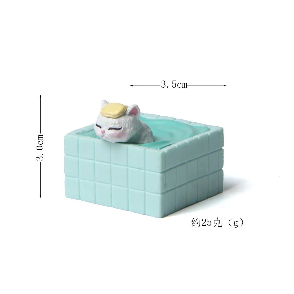 Storazone white cat figure 6 Cat on Toilet Resin Home Decoration Action Figure Dollhouse Landscape Accessories Fairy Garden Miniatures Desktop Model Ornament