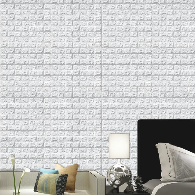 Storazone white / CHINA 10pcs 3D Wall Sticker Imitation Brick Bedroom Christmas Home Decoration Waterproof Self Adhesive Wallpaper For Living Room