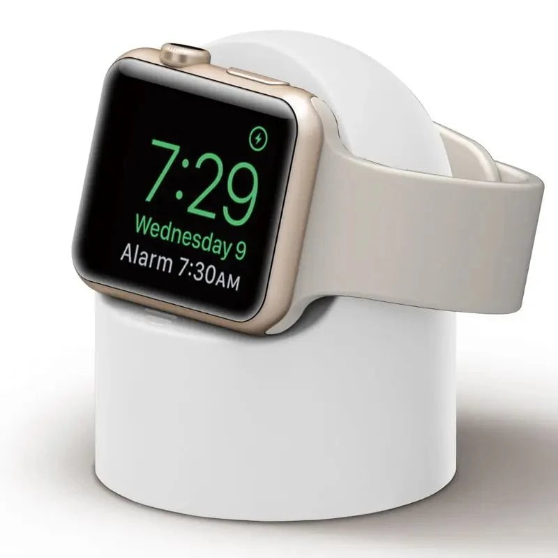 Storazone white / CHINA Charger Stand For Apple Watch Series Ultra/8/SE2/7/6/SE/4/3 49mm/45mm/44mm/42mm/41mm/40mm/38mm Durable Silicone Nightstand Mode