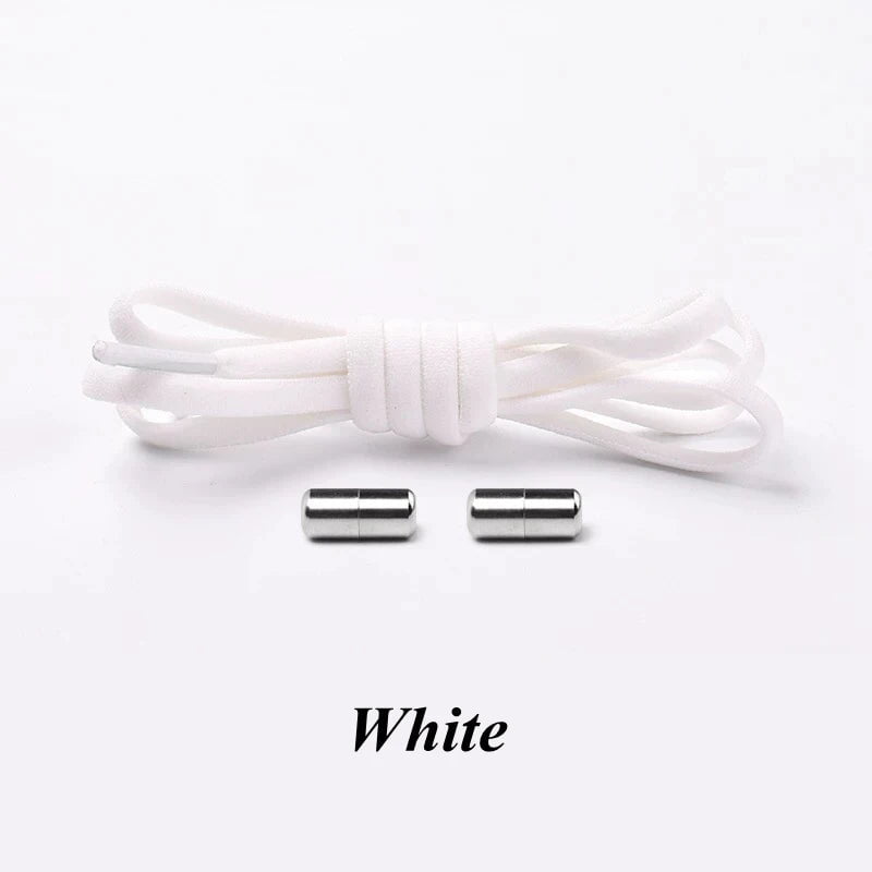 Storazone White / CHINA Semicircle No Tie Shoelaces Elastic Shoe laces Sneakers shoelace Metal Lock Lazy Laces for Kids and Adult One size fits all shoe