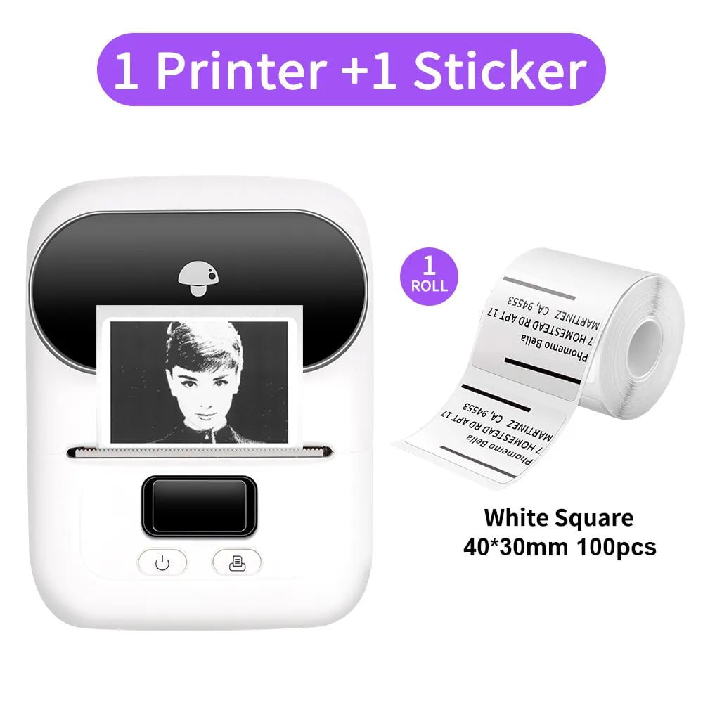 Storazone White / CN Phomemo M110 Thermal Wireless Label Printer Sticker Mini Printer Barcode Bluetooth Label Maker Price Tag Printers Free APP