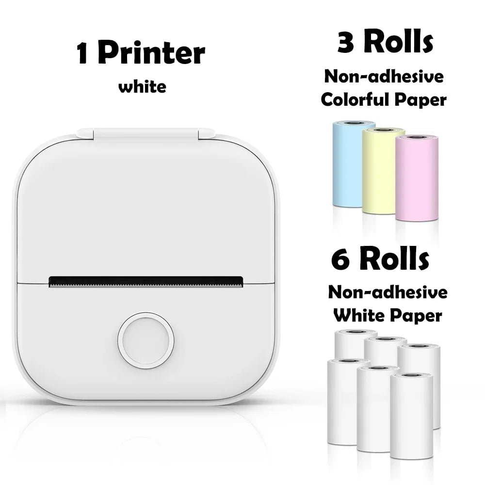 Storazone White E / CN Phomemo T02 Portable Mini Wireless Thermal Pocket Printer Self-adhesive Stickers Use for DIY,Journal Sticker impresora portátil