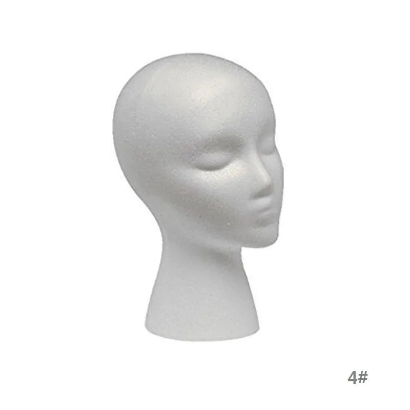 Storazone white Foam wig display prop Mannequin Wig Head Display Hat Cap Wig Holder Styrofoam Foam Head wig stand