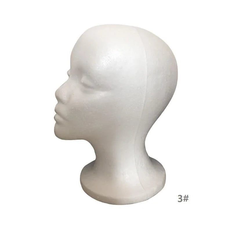 Storazone white Foam wig display prop Mannequin Wig Head Display Hat Cap Wig Holder Styrofoam Foam Head wig stand