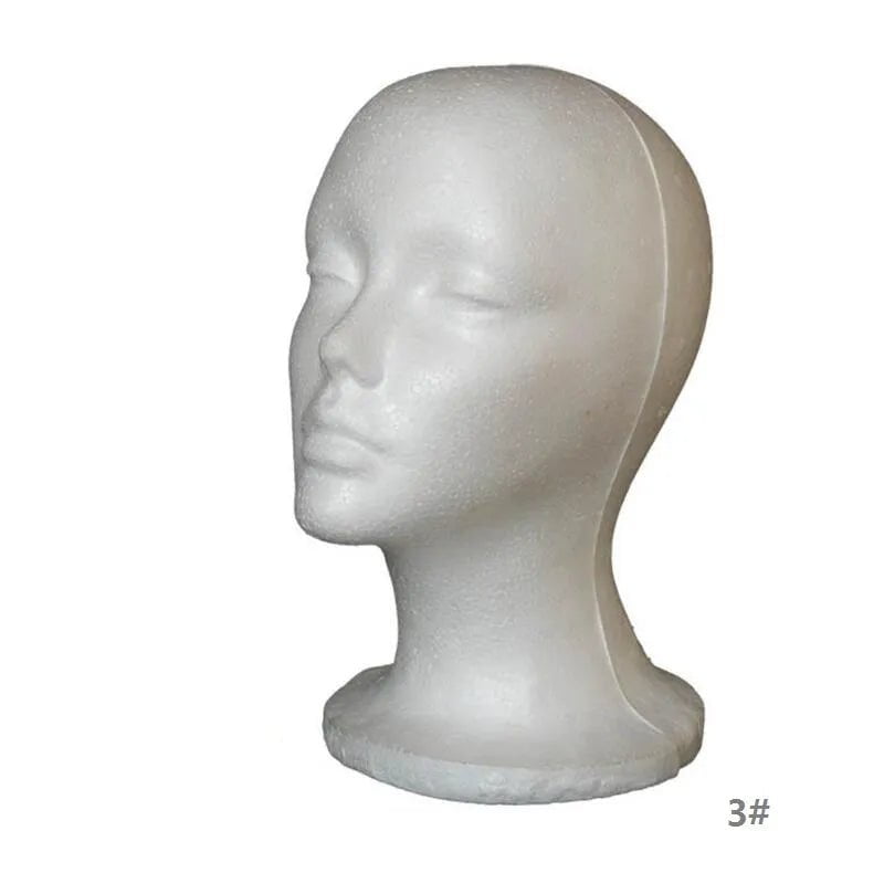 Storazone white Foam wig display prop Mannequin Wig Head Display Hat Cap Wig Holder Styrofoam Foam Head wig stand