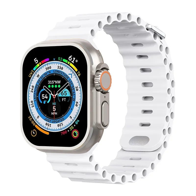 Storazone White / For 38mm 40mm 41mm Silicone strap For Apple watch Ultra/2 49mm Sports breathable soft wrist band For iwatch 9 8 7 6 5 4 SE 45mm 41mm 44mm 42mm 40mm