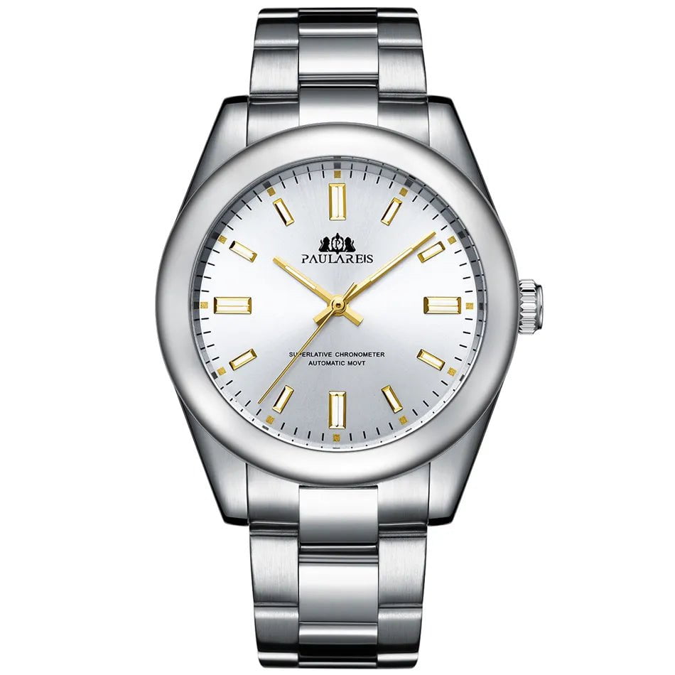 Storazone White Gold Men New Automatic Self Wind Mechanical Stainless Steel Luxury Red Yellow Sky Blue Green Colorful Rainbow Dial 41mm Fashion Watch