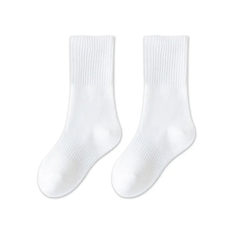 Storazone White-Long / 1-3 years old Three Lengths of Children Socks Boys Girls Black White Gray Striped Socks Baby Kids School Student Uniform Socks Sport Clothes