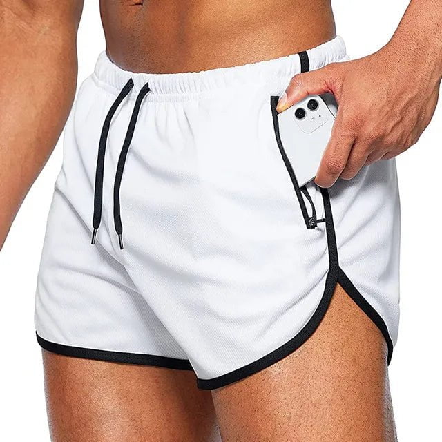 Storazone White / M(50-60kg) Men Sport Shorts Summer Sportswear Beach Jogging Short Pants Training Shorts Men Basketball Clothing Gym Fitness Running Bottoms