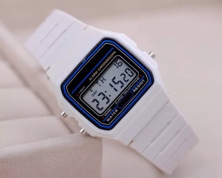 Storazone White Men Watch Fashion LED Digital Watches Man Sports Military Wristwatches Vintage Silicone Wristband Electronic Clock Reloj Hombre