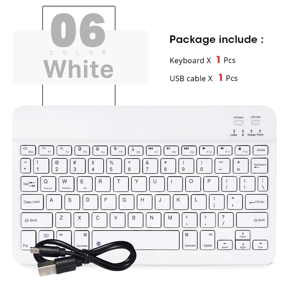 Storazone white-no mouse Mini Wireless Keyboard Bluetooth Keyboard For ipad Phone Tablet Portable Bluetooth Keyboard and Mouse For Samsung Xiaomi Android