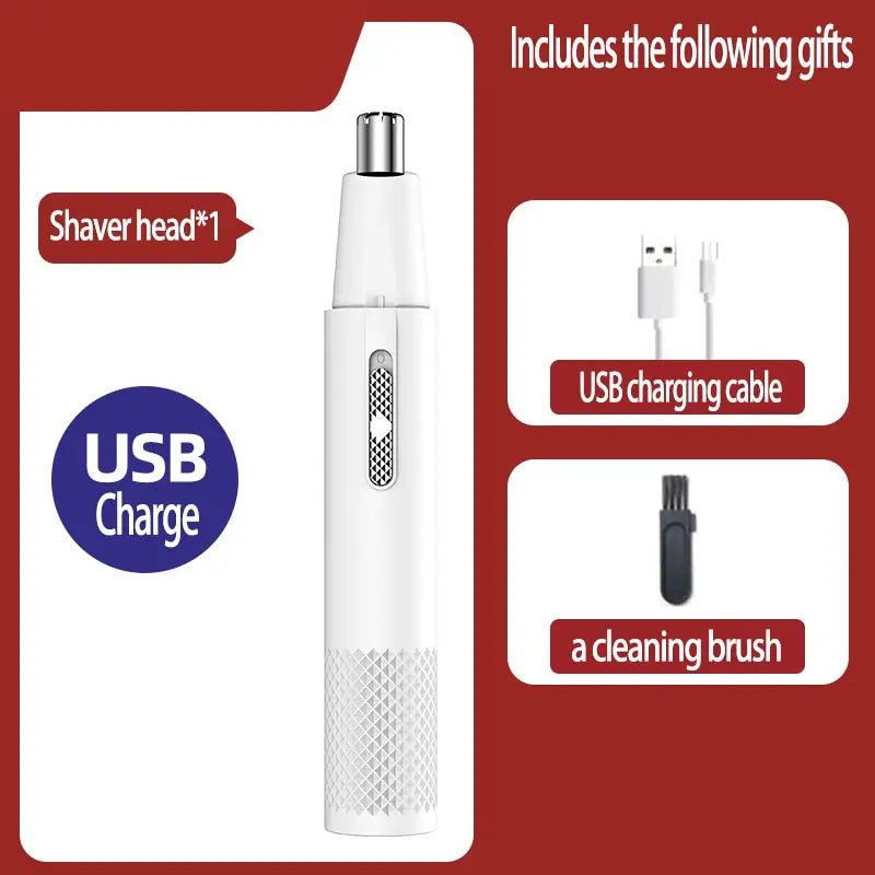 Storazone White Nose Hair Trimmer USB Charging New High Quality Electric Portable Men Mini Nose Hair Trimmer