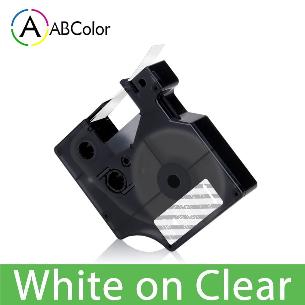 Storazone White on Clear / 6mm 45013 Label Tape Black on White For Dymo D1 45013 45018 12mm Label Cartridge For Dymo LabelManager 160 280 COLORPOP Label Maker