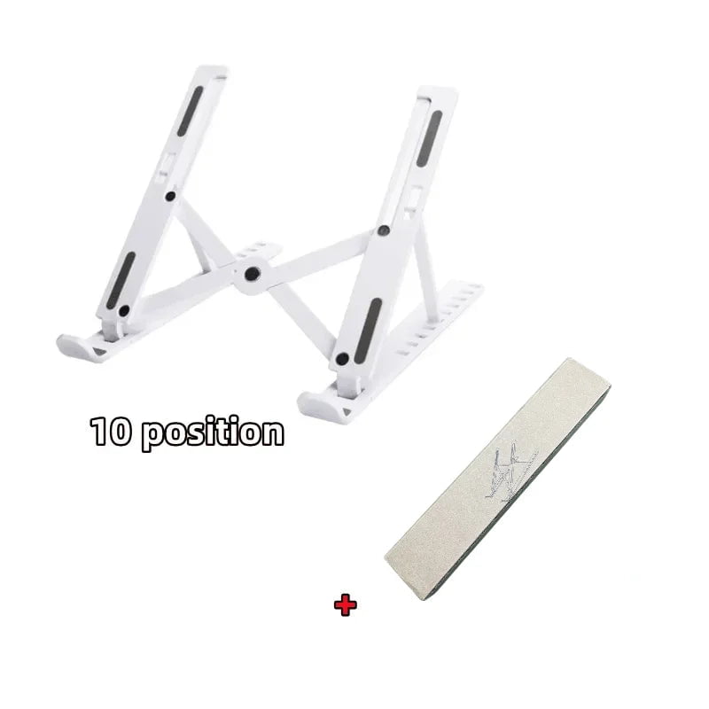 Storazone White Portable Laptop Stand 10 Position Foldable ABS Notebook Stand Support Adjustable Laptop Holder for Macbook Computer Accessories