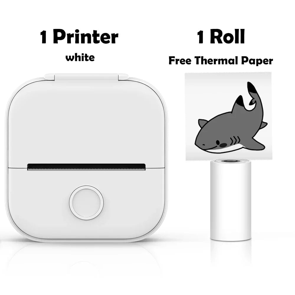 Storazone White Printer / CN Phomemo T02 Portable Mini Wireless Thermal Pocket Printer Self-adhesive Stickers Use for DIY,Journal Sticker impresora portátil