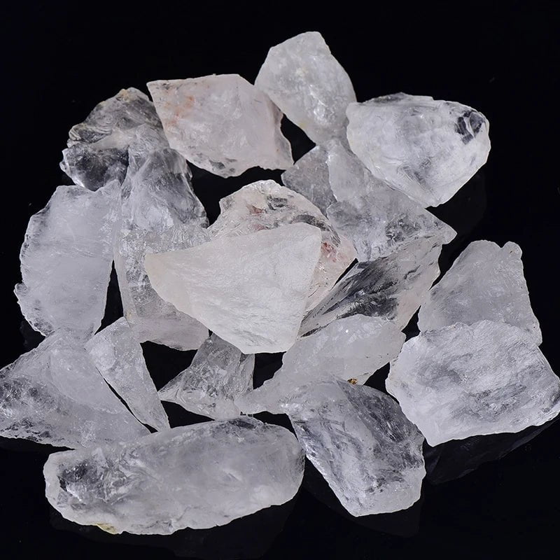 Storazone white quartz / 50g 1PC Natural Crystal Quartz Minerals Specimen Amethyst Rose quartz Irregular Shape Rough Rock Stone Reiki Healing Home Decoration