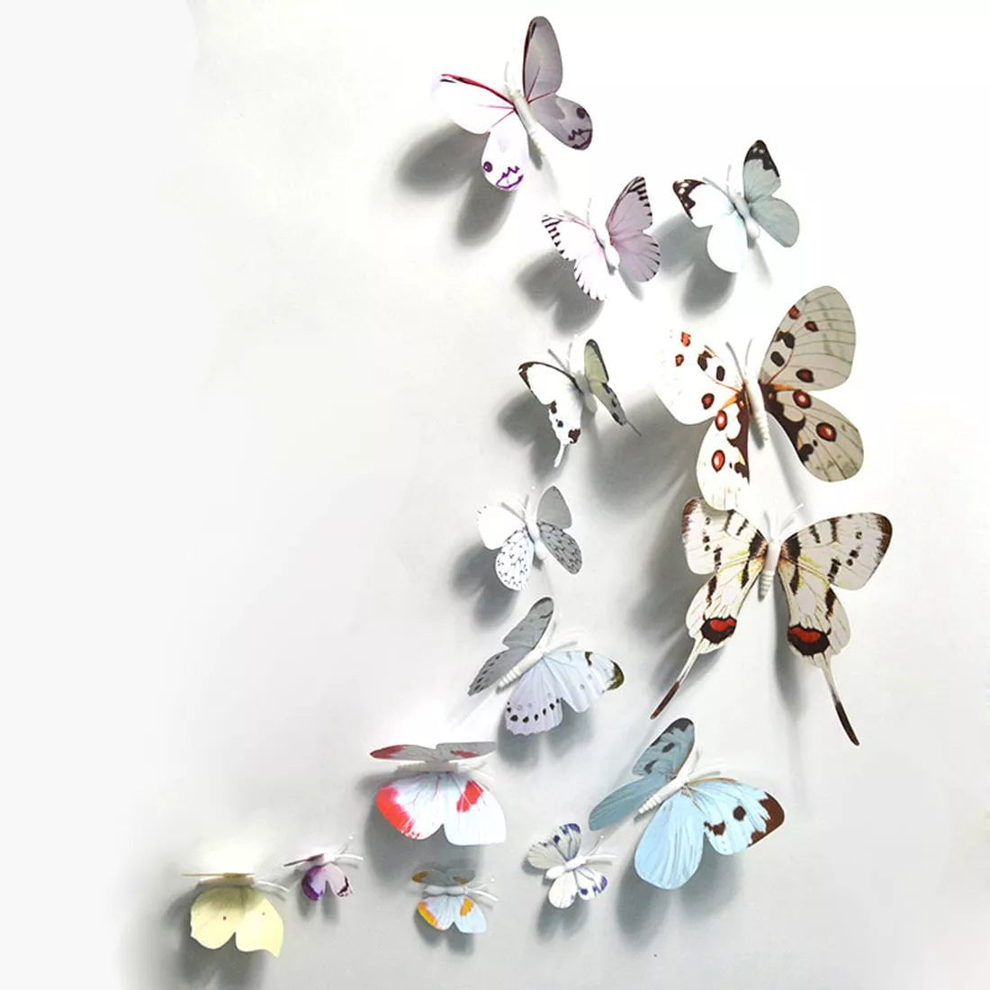 Storazone white series 12Pcs 3D Butterfly Wall Stickers PVC Self Adhesive Wallpaper Colorful Butterfly Wall Sticker Living Room Window Decal Home Decor