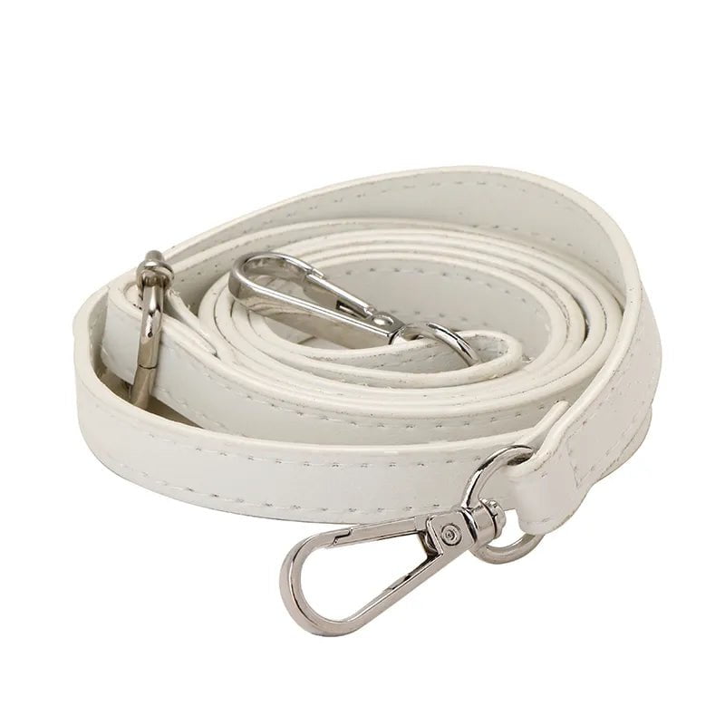 Storazone white silver buckle / 110CM-125CM 125CM Long PU Leather Bag Strap Accessories for handbags 1.2CM Wide Shoulder Bag Strap For crossbody Replacement Strap For Bags