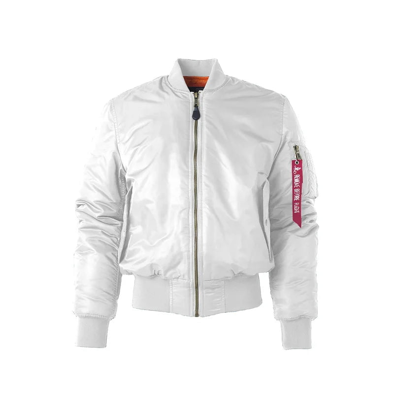 Storazone White Thick / XXS Military tactical Male Army MA-1 Flight Bomber Jacket Baseball Varsity College Pilot Air Force Waterproof Winter Coat For Men