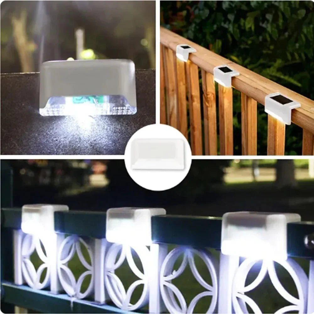 Storazone White white lights / 24PCS / CHINA Solar Lamp Path Deck Outdoor Stair Light Garden LED Lights Waterproof Balcony Lighting Solar Lamp for Garden Step Patio Fence