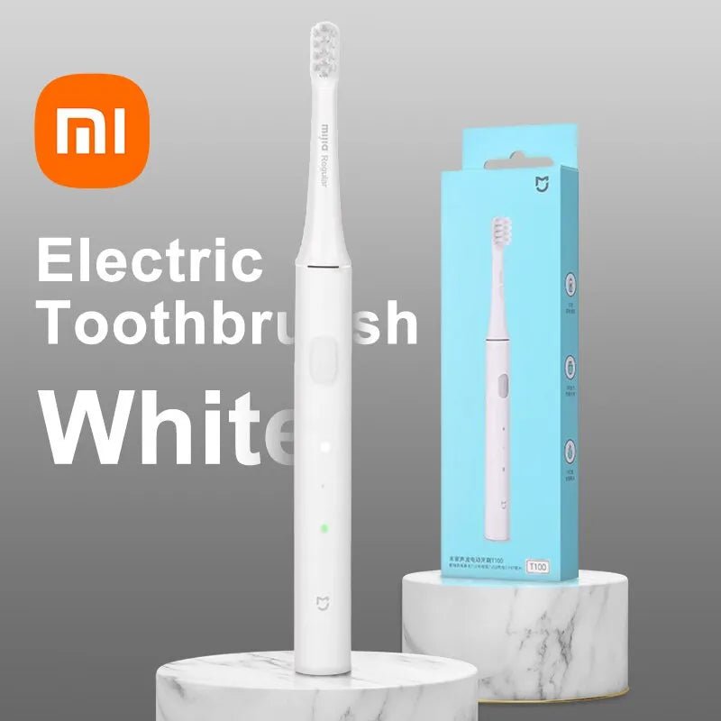 Storazone White XIAOMI Mijia T100 Sonic Electric Toothbrush Mi Smart Waterproof Tooth Brush IPX7 Rechargeable USB for Teeth Brush Whitening