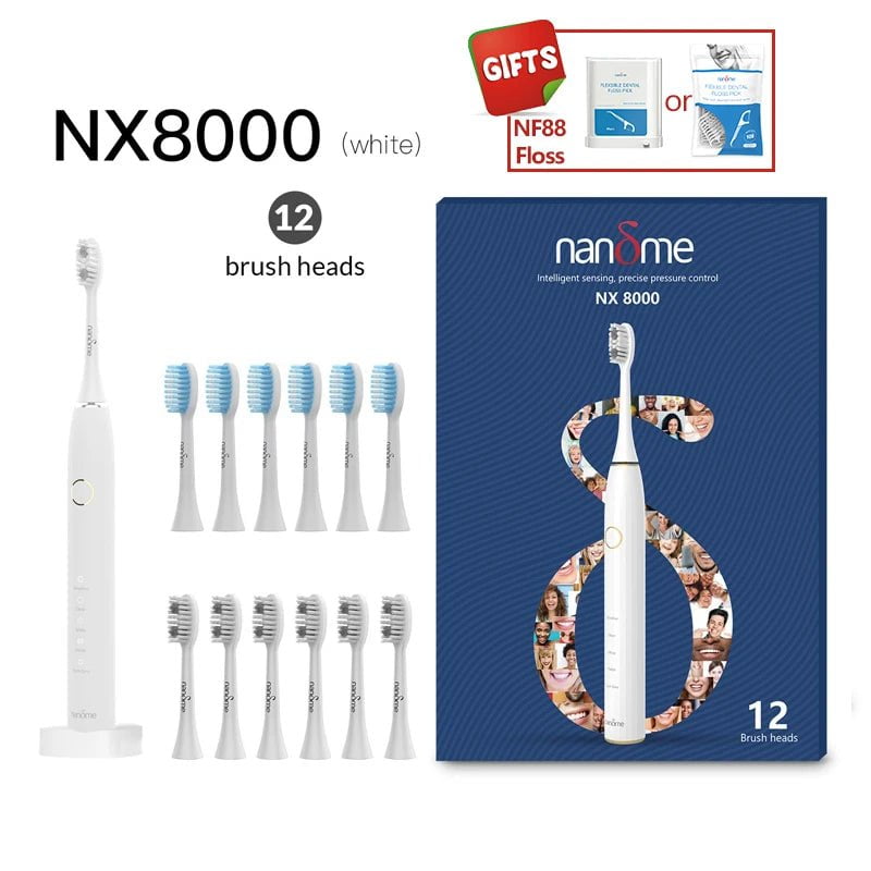 Storazone Whitex12 brush head 1 / spain Nandme NX7000 NX8000 Smart Sonic Electric Toothbrush IPX7 Rechargeable Ultrasound Tooth Brush Ultrasonic Teethbrush