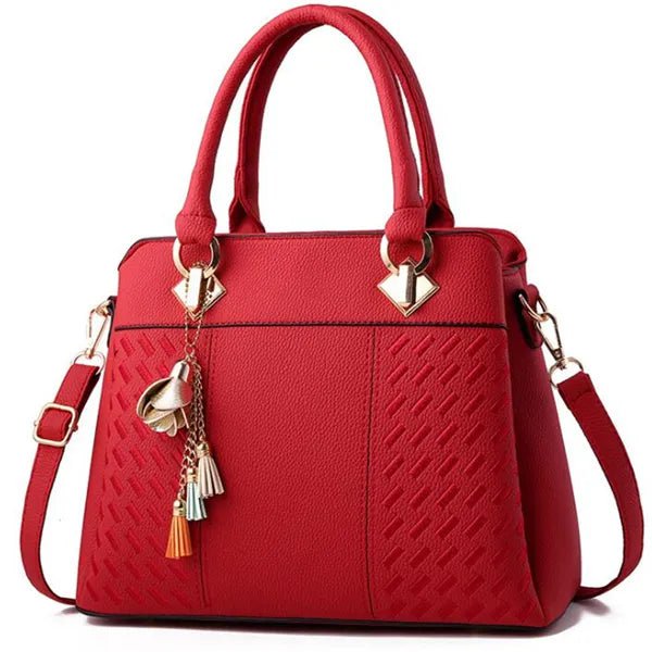 Storazone wine red / 31x14x23cm Gusure Luxury Handbag Women Crossbody Bag with tassel hanging Large Capacity Female Shoulder Bags Embroidery Tote Sac A Main