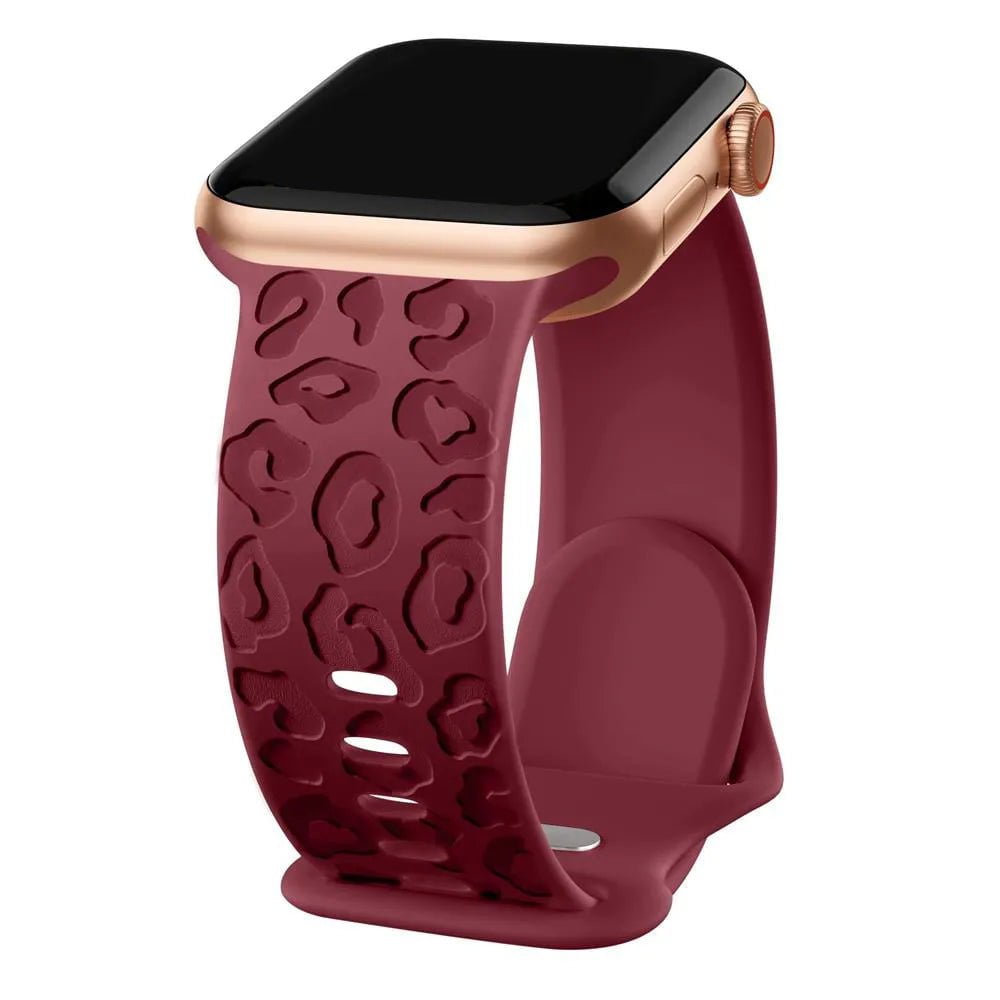 Storazone Wine Red / 38mm 40mm 41mm / CHINA Strap For Apple Watch Band 45mm 44mm 42mm 41mm 40mm 49mm 40 mm Engraved correa bracelet iwatch series ultra 2 9 7 se 3 6 8 5 4