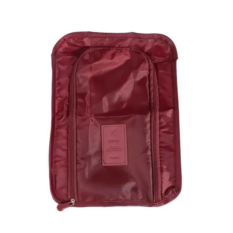 Storazone Wine red-C Portable Multi-function Bag Folding Travel Bags Nylon Waterproof Bag Large Capacity Hand Luggage Business Trip Traveling Bags