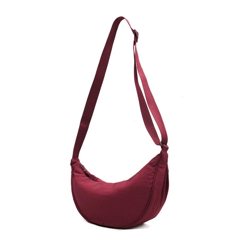 Storazone Wine red Nylon Hobos Chest Shoulder Bag Large Capacity Travel Crossbody Half Moon Belt Messenger for Women Bags Dropshipping / Wholesale